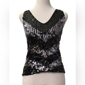 Sequin Black and Silver Women's Top